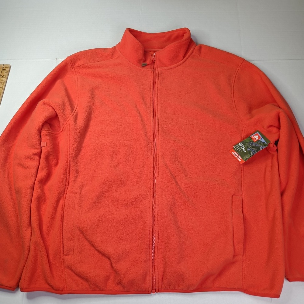 Ozark Trail Polar Fleece Jacket Men's Size‎ 3XL XXXL Orange Cannon Polyester